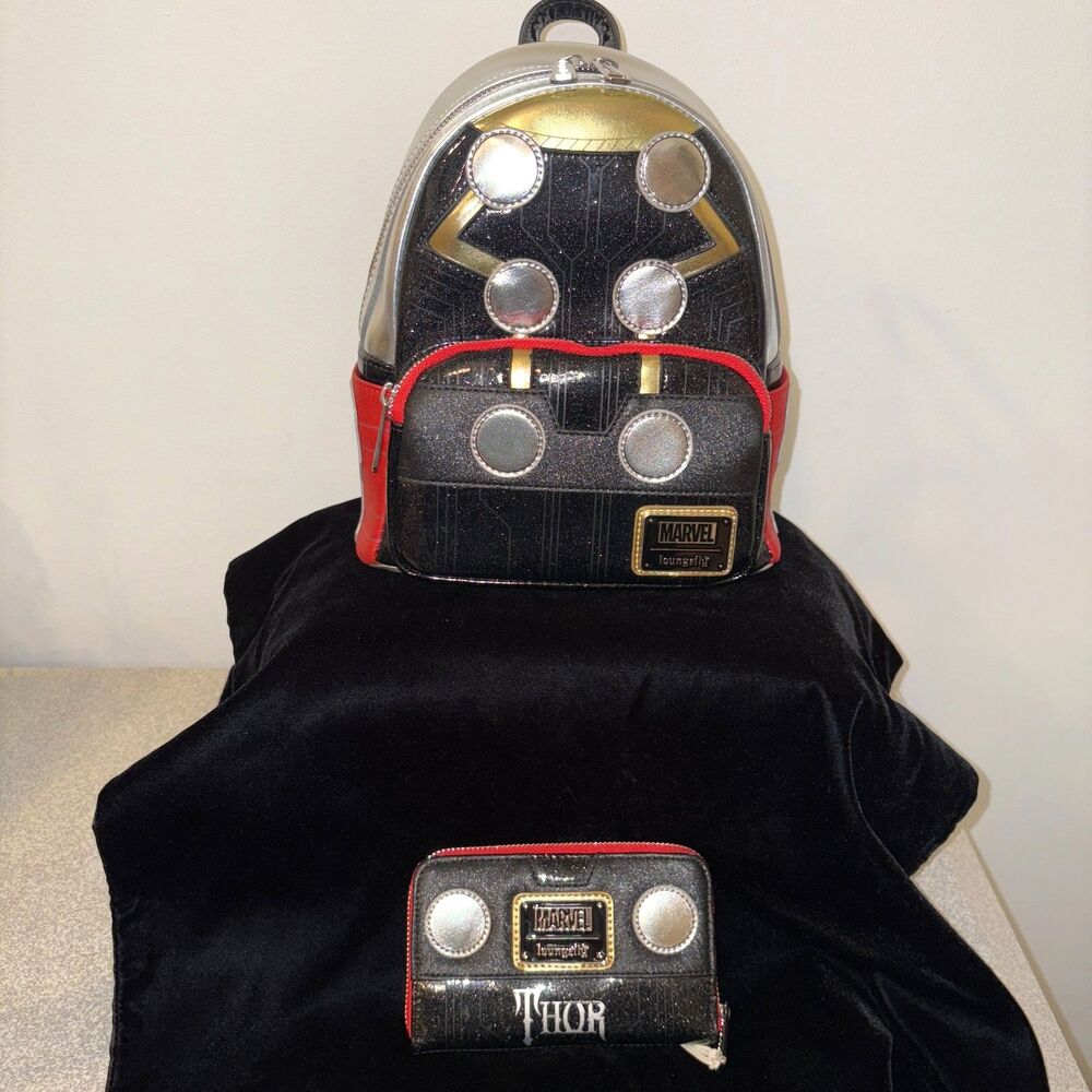 Loungefly Marvel Shine Thor Cosplay Mini Backpack & Wallet Set – NWT